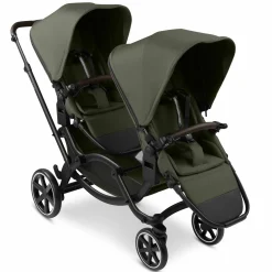 Geschwisterwagen & Zwillingskinderwagen Zoom 2 inkl. 2 Sportsitze, 2x Keilkissen & 2x Einlagen - Pure - Avocado - Kollektion 2025