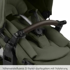 Geschwisterwagen & Zwillingskinderwagen Zoom 2 inkl. 2 Sportsitze, 2x Keilkissen & 2x Einlagen - Pure - Avocado - Kollektion 2025