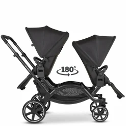 Geschwisterwagen & Zwillingskinderwagen Zoom inkl. 2 Sportsitzen und 2x Sitzkeil - Ink - Kollektion 2024