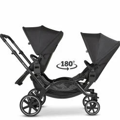 Geschwisterwagen & Zwillingskinderwagen Zoom inkl. 2 Sportsitzen und 2x Sitzkeil - Ink - Kollektion 2024