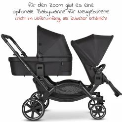 Geschwisterwagen & Zwillingskinderwagen Zoom inkl. 2 Sportsitzen und 2x Sitzkeil - Ink - Kollektion 2024