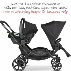 Geschwisterwagen & Zwillingskinderwagen Zoom inkl. 2 Sportsitzen und 2x Sitzkeil - Ink - Kollektion 2024