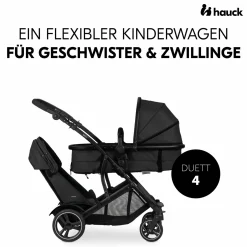 Geschwisterwagen Duett 4 - Black