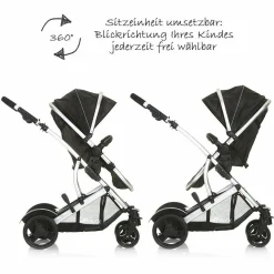 Geschwisterwagen Duett 2 - Black