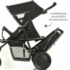 Geschwisterwagen Freerider - Black