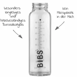 Glas-Flasche Baby Bottle Complete 225 ml + Latex-Trinksauger langsamer Nahrungsfluss - Ivory