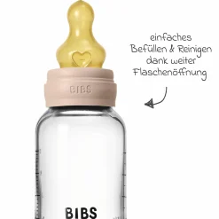 Glas-Flasche Baby Bottle Round 120 ml + Latex-Trinksauger langsamer Nahrungsfluss - Blush