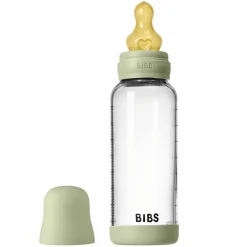 Glas-Flasche Baby Bottle Round 240 ml + Latex-Trinksauger mittlerer Nahrungsfluss - Sage