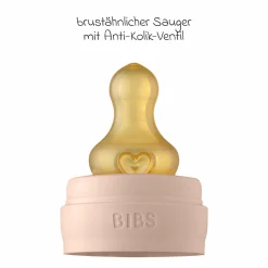 Glas-Flasche 2er Pack Baby Bottle Complete 225 ml + Latex-Trinksauger - Blush