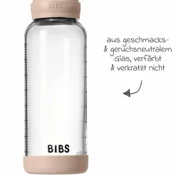 Glas-Flasche 2er Pack Baby Bottle Round 240 ml + Silikon-Trinksauger - Blush