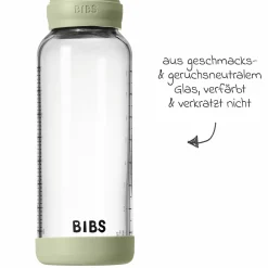 Glas-Flasche 2er Pack Baby Bottle Round 240 ml + Silikon-Trinksauger - Sage