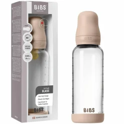 Glas-Flasche 2er Pack Baby Bottle Round 240 ml + Latex-Trinksauger - Blush