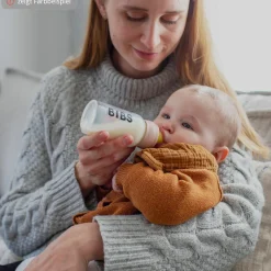 Glas-Flasche 2er Pack Baby Bottle Complete 110 ml + Latex-Trinksauger - Ivory