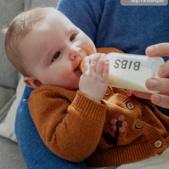 Glas-Flasche 2er Pack Baby Bottle Complete 110 ml + Latex-Trinksauger - Ivory