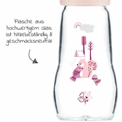 Glas-Flasche 2er Pack Feel Good 260 ml - Silikon Gr. 1 - Vogel & Eichhörnchen