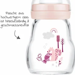 Glas-Flasche 2er Pack Feel Good 170 ml - Silikon Gr. 1 - Vogel & Eichhörnchen
