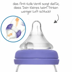 Glas-Flasche 2er Pack 160ml mit NaturalWave® Trinksauger Gr. S