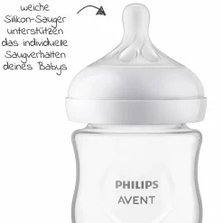 Glas-Flasche 4er Pack Natural Response 120ml & 240ml + Silikon-Sauger