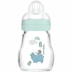 Glas-Flasche Feel Good 170 ml - Silikon Gr. 1 - Bär & Igel