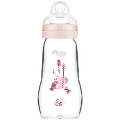 Glas-Flasche Feel Good 260 ml - Silikon Gr. 1 - Vogel & Eichhörnchen