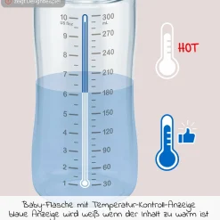 Glas-Flasche First Choice Plus Temperature Control 240 ml + Silikon-Sauger Gr. 1 M - Weiß