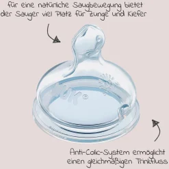 Glas-Flasche First Choice Plus Temperature Control 240 ml + Silikon-Sauger Gr. 1 M - Weiß