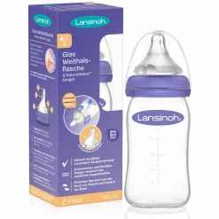 Glas-Flasche 160ml mit NaturalWave® Trinksauger Gr. S