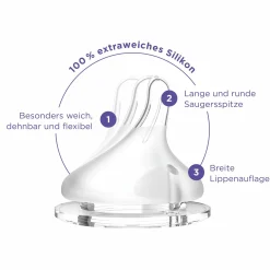 Glas-Flasche 160ml mit NaturalWave® Trinksauger Gr. S