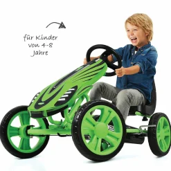 Gokart & Tretauto Speedster mit verstellbarem Schalensitz (4-8 Jahre) - Green