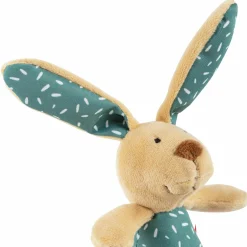 Greifling mit Rassel 13 cm - Hase - Petrol