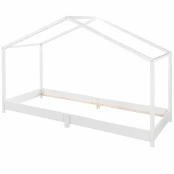 Hausbett bodentief mit niedriger Einstiegshöhe 90 x 200 cm - Montessori - Weiß