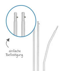 Himmelstange für Baldachin mit Standfuß Höhe 230 cm / 32 cm Ø - Weiß