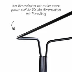 Himmelstange mit Standfuß Franz 160 cm - Schwarz