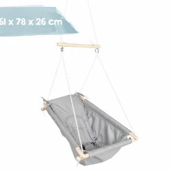 Hängesitz mit Schrittgurt und Liegepolster bis 30 kg belastbar - Taupe - Kollektion 2025