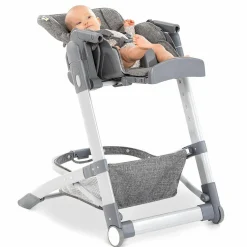 Hochstuhl & Babyliege ab Geburt - Grow Up Newborn Set (faltbar & klappbar) - Melange Grey