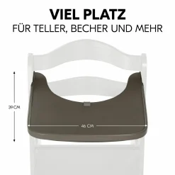 Hochstuhl Alpha Charcoal Selectline - im Sparset inkl. Holz-Essbrett und Sitzkissen Jersey Charcoal