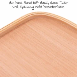 Hochstuhl Alpha Move Natur - im Sparset inkl. Essbrett, Sitzkissen Deluxe Beige und 2x Silikonteller
