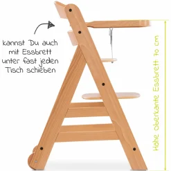 Hochstuhl Alpha Move Natur - im Sparset inkl. Essbrett, Sitzkissen Jersey Charcoal und 2x Silikonteller