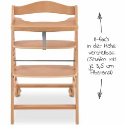 Hochstuhl Alpha Move Natur - im Sparset inkl. Essbrett, Sitzkissen Jersey Charcoal und 2x Silikonteller