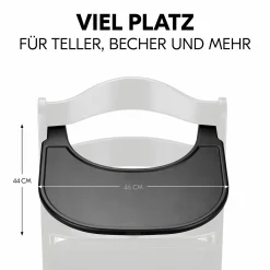 Hochstuhl Alpha Plus Black - im Sparset inkl. Essbrett Click Tray und Sitzkissen - Jersey Charcoal