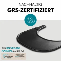 Hochstuhl Alpha Plus Black - im Sparset inkl. Essbrett Click Tray und Sitzkissen - Jersey Charcoal