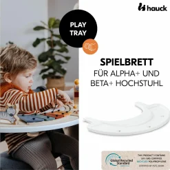 Hochstuhl Alpha Plus Black - im Sparset inkl. Sitzkissen + Play Tray Basis + Spielzeug Play Music mit Xylophon