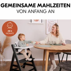Hochstuhl Alpha Plus Black - im Sparset inkl. Baby Seat + Baby Seatpad + Click Tray