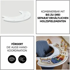 Hochstuhl Alpha Plus Black - im Sparset inkl. Sitzkissen + Play Tray Basis + Spielzeug Play Moving mit Motorikschleife