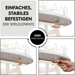 Hochstuhl Alpha Plus Black - im Sparset inkl. Sitzkissen + Play Tray Basis + Spielzeug Play Moving mit Motorikschleife