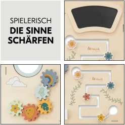 Hochstuhl Alpha Plus Black - im Sparset inkl. Sitzkissen + Motorik-Spielbrett Play Board