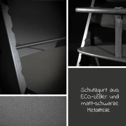 Hochstuhl Alpha Plus Charcoal im Sparset inkl. Sitzkissen und Click Tray Essbrett