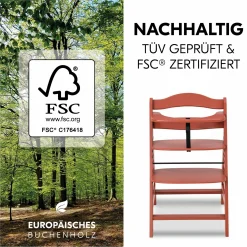 Hochstuhl Alpha Plus Cork - im Sparset inkl. Holz-Essbrett + Sitzkissen - Charcoal