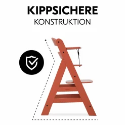 Hochstuhl Alpha Plus Cork - im Sparset inkl. Holz-Essbrett + Sitzkissen - Charcoal