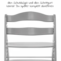 Hochstuhl Alpha Plus Grey - im Sparset inkl. Sitzkissen Jersey Charcoal - Grau